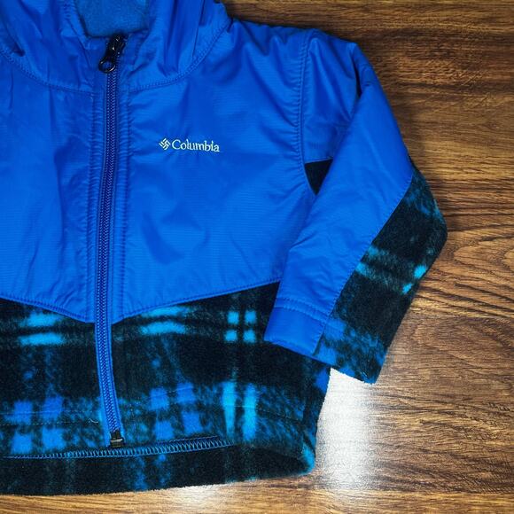 Columbia Steens Mt Overlay Hoodie Fleece Zip Up Jacket Baby Size 3/6 Months - Picture 3 of 9